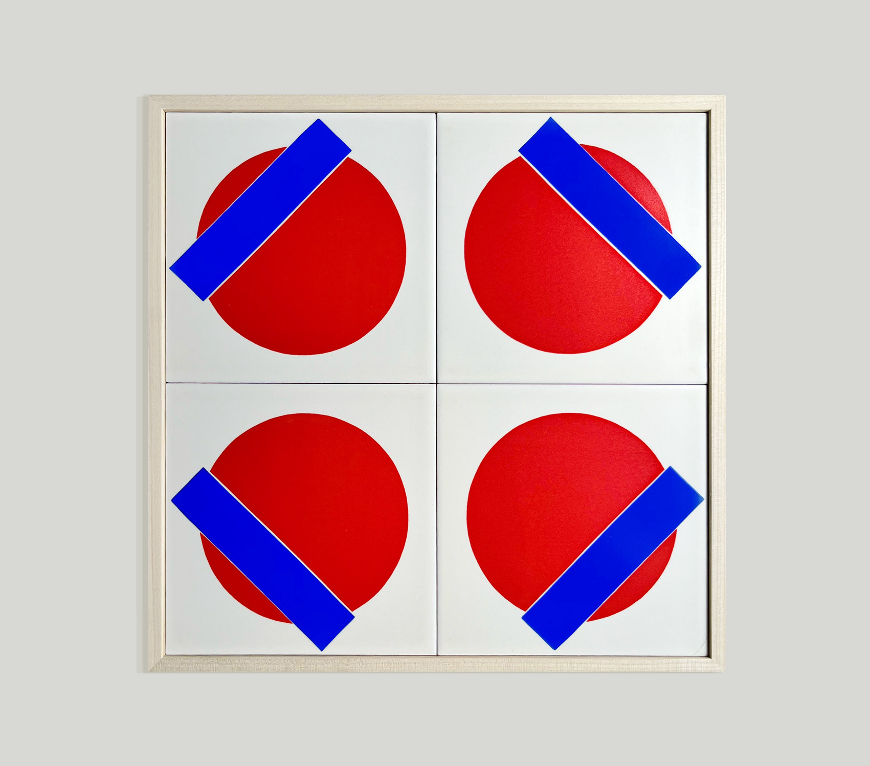 Four Tiles in Red & Blue (A)