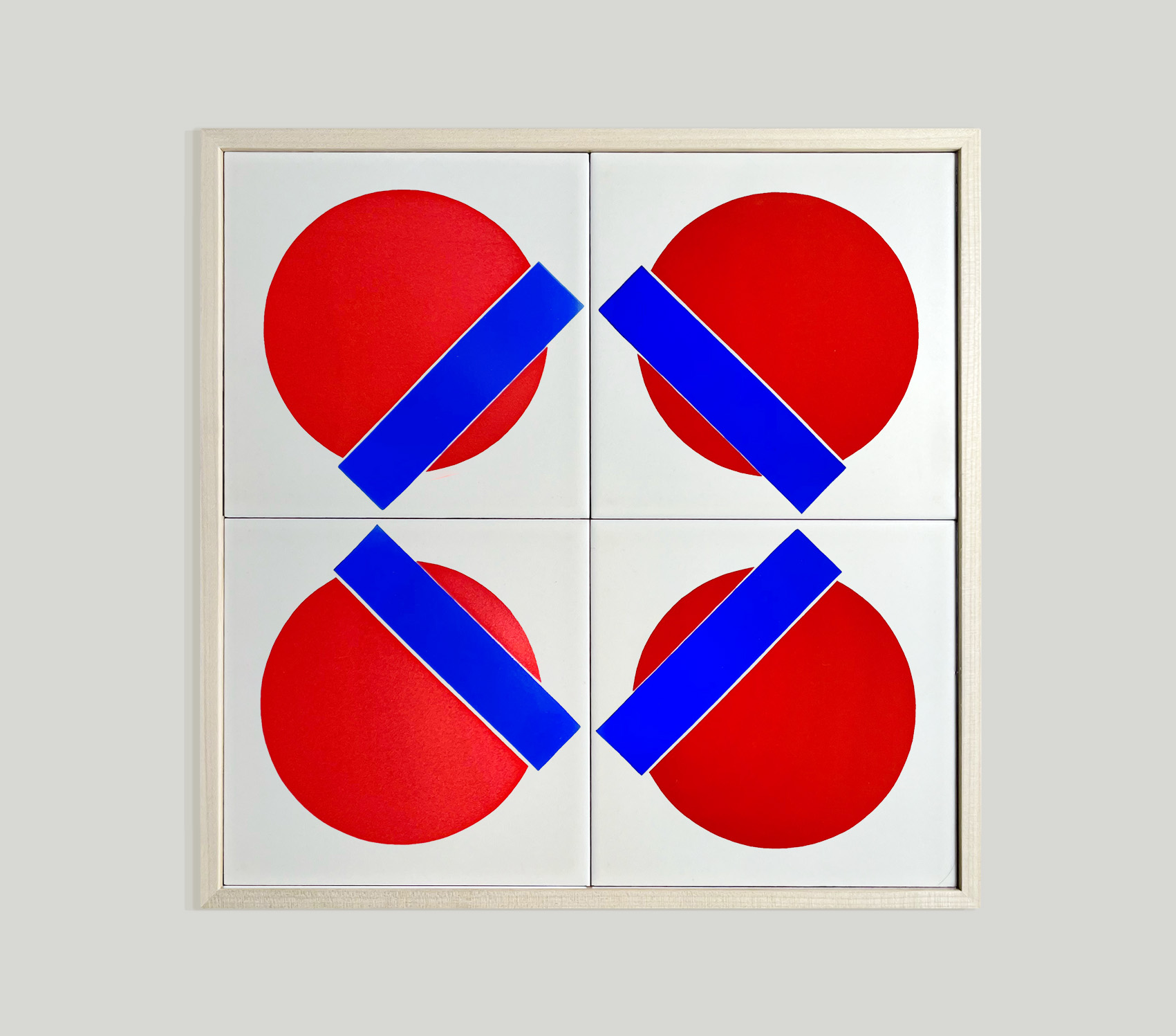 Four Tiles in Red & Blue (B)