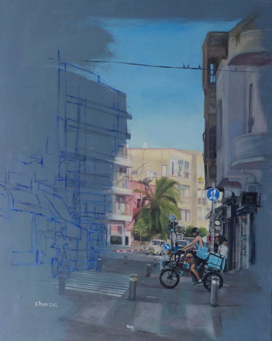 עם אופניים בתל אביב