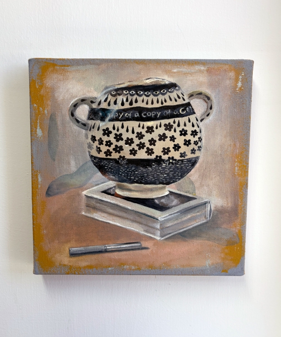 A Vase, Lipstick and Kim Kardashian’s Book (Yellow Still Life)