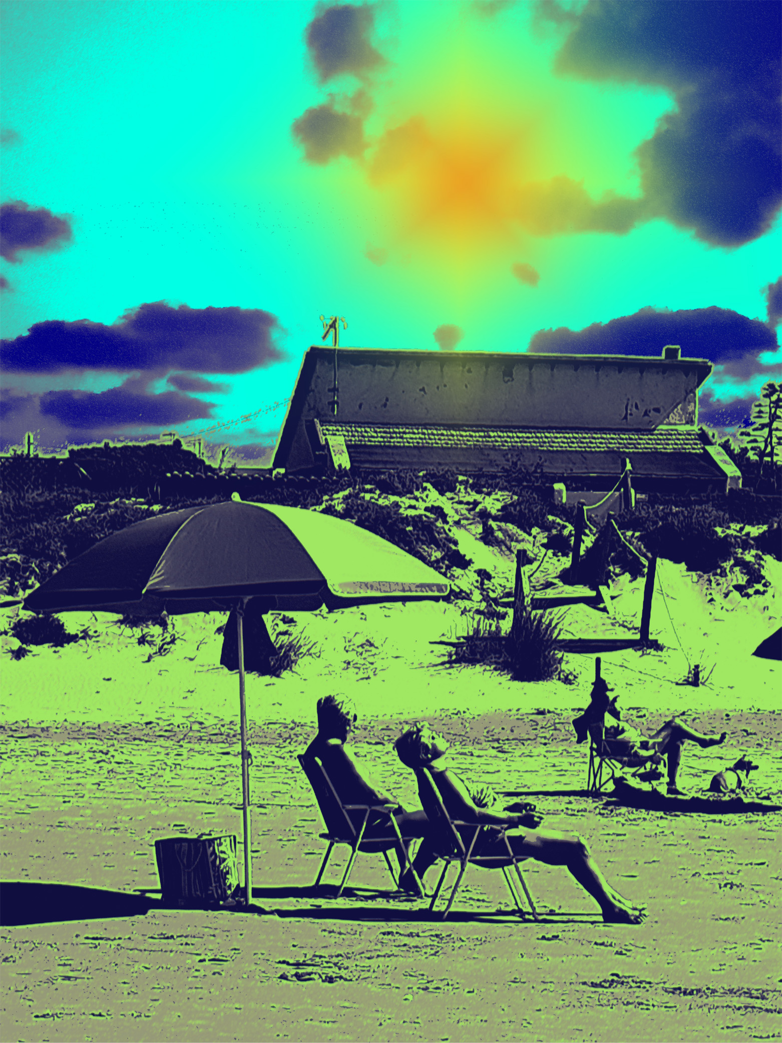 Sunbathers in Green